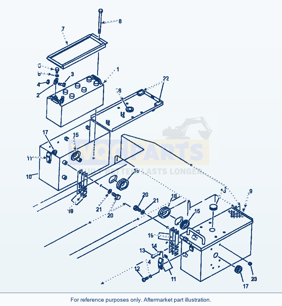 Komatsu WA320-1LC Battery & Battery Box parts diagram