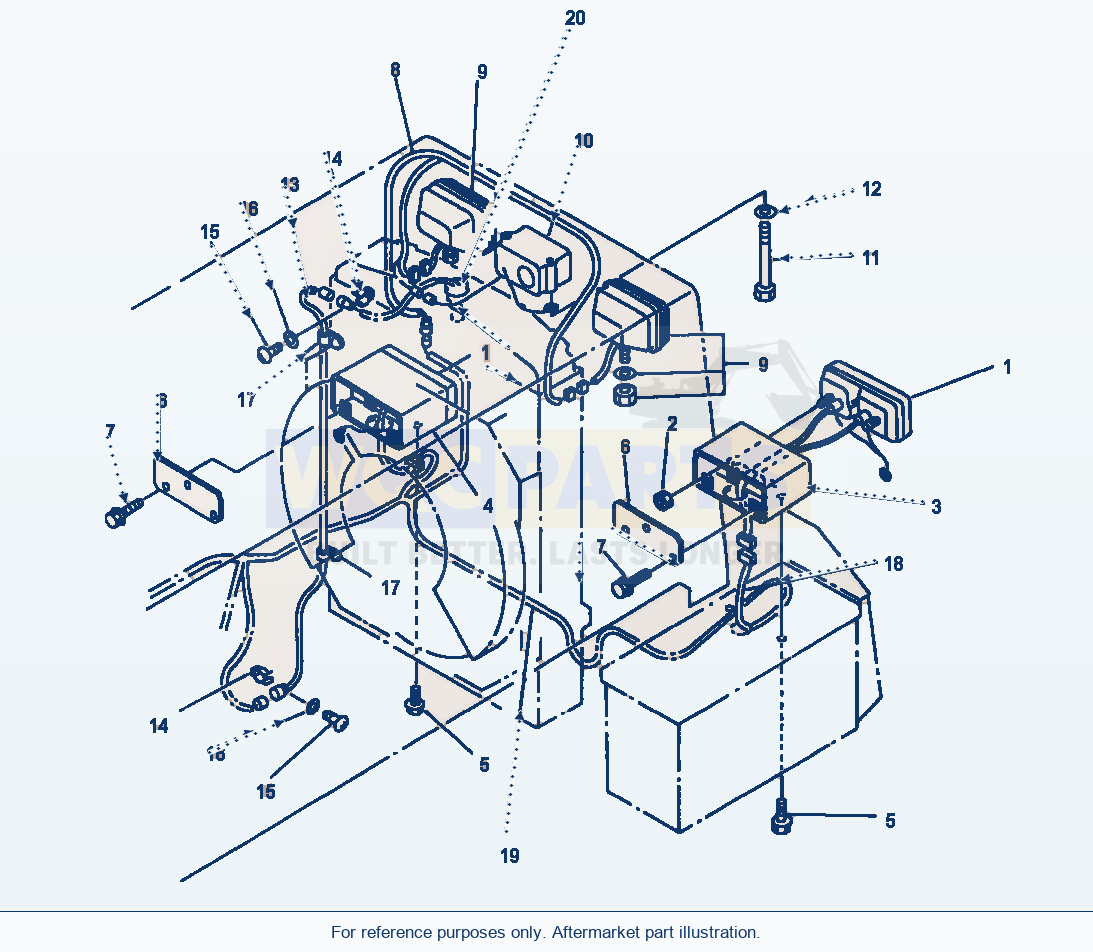 Komatsu WA320-1LC Electrical System (Rear Lamp) parts diagram