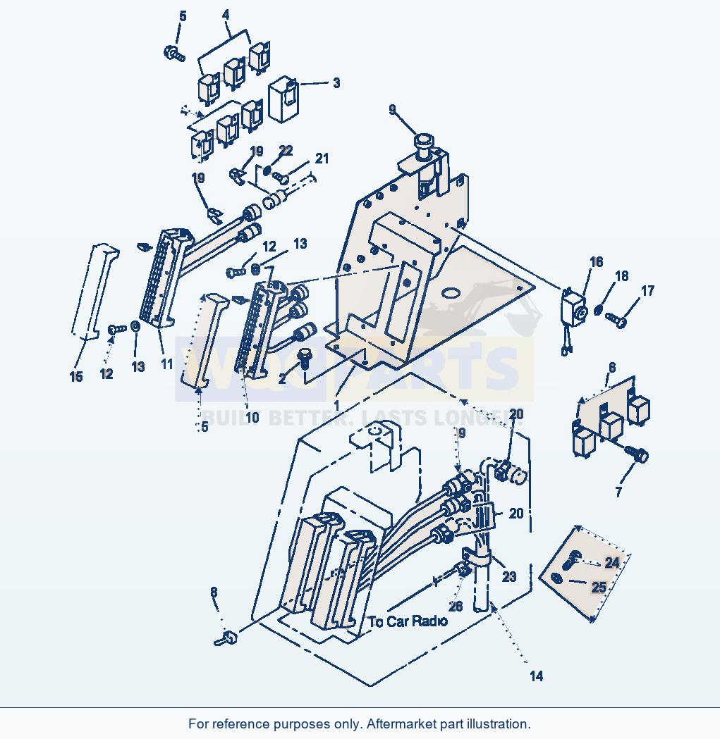 Komatsu WA320-1LC Electrical System (Rh Console) parts diagram