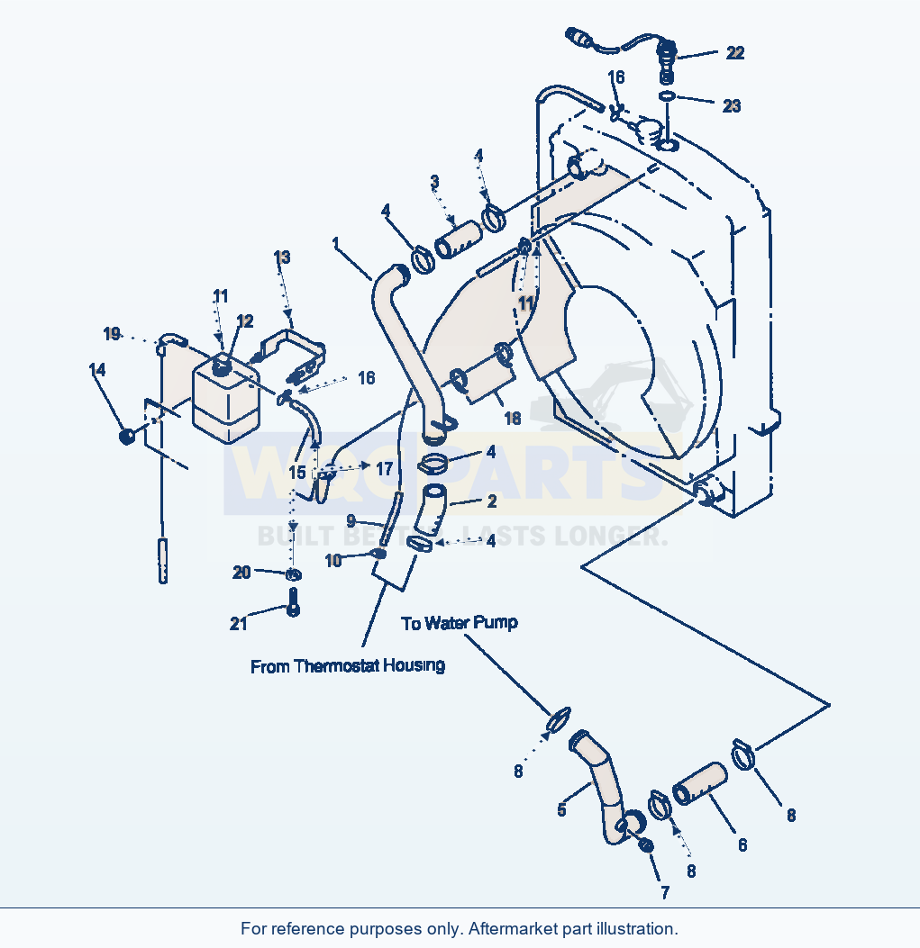 Komatsu WA320-1LC Radiator Piping parts diagram