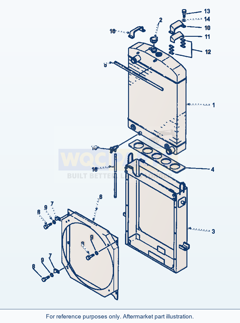 Komatsu WA320-1LC Radiator parts diagram