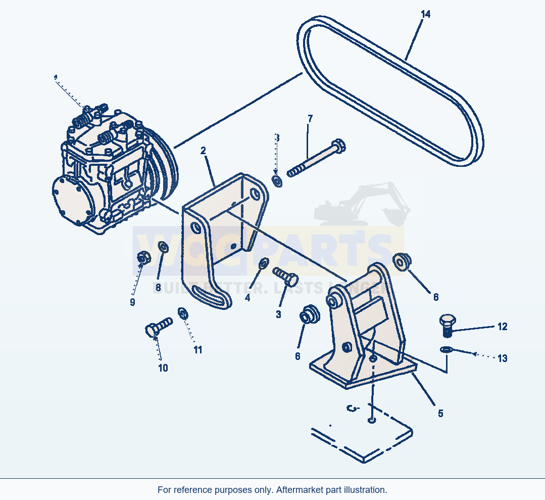 Komatsu WA320-1LC Air Conditioner (Compressor Mounting) parts diagram