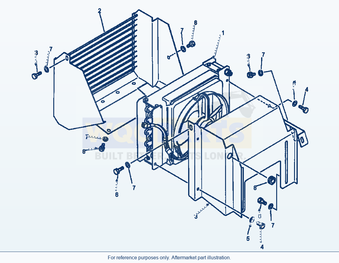 Komatsu WA320-1LC Air Conditioner Condenser Mounting parts diagram