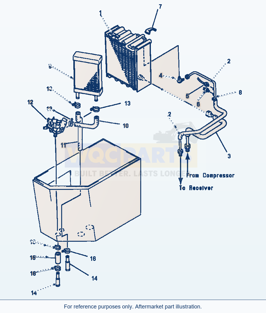 Komatsu WA320-1LC Air Conditioner Evaporator And Heater Coil parts diagram