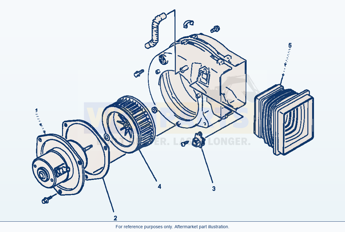 Komatsu WA320-1LC Air Conditioner Or Heater Unit Blower And Fan parts diagram