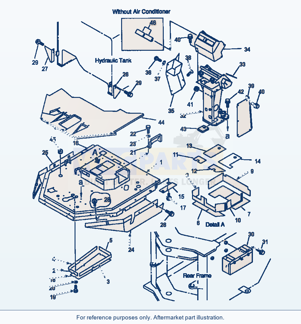 Komatsu WA320-1LC Floor Frame And Dashboard parts diagram