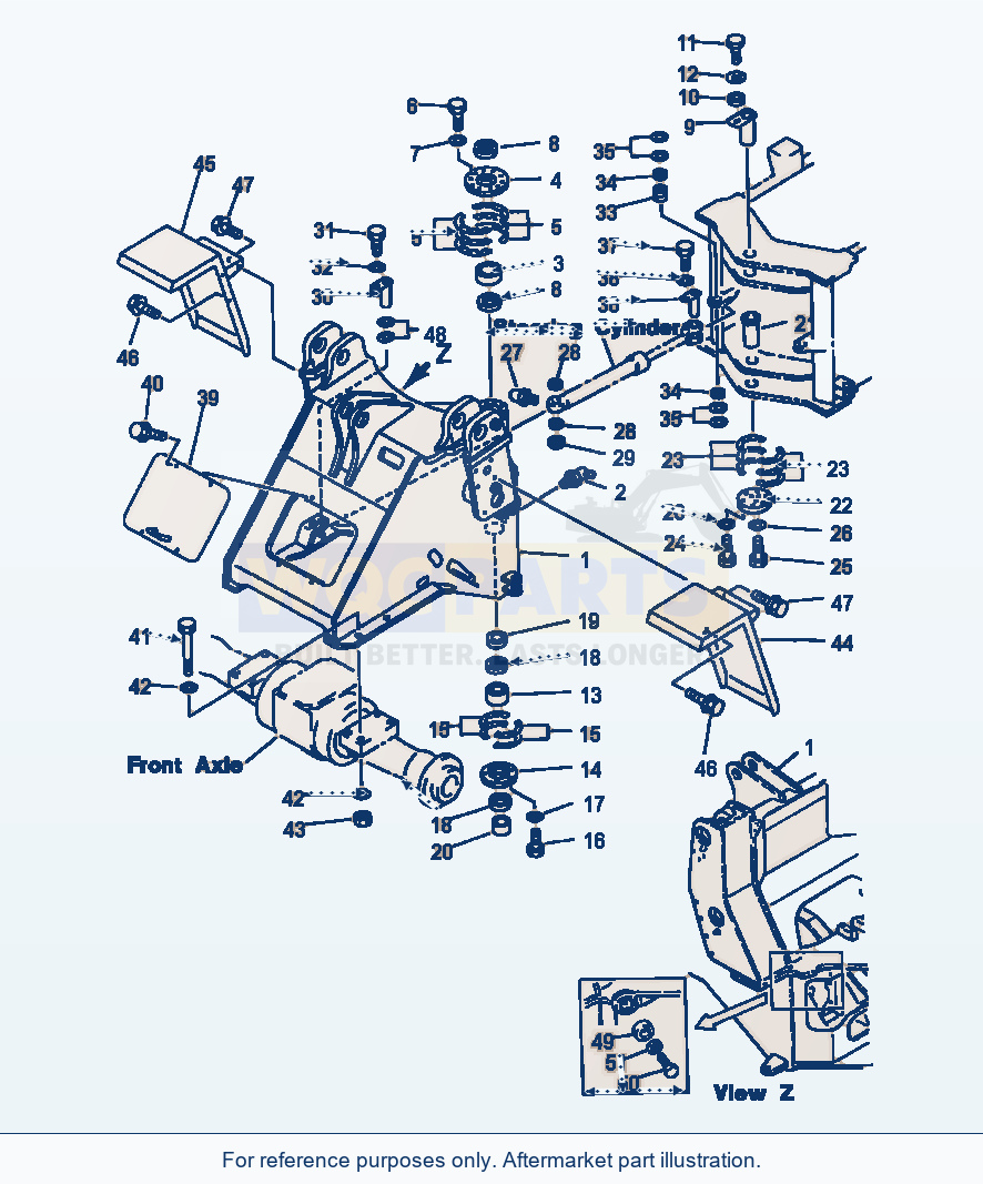 Komatsu WA320-1LC Front Frame parts diagram