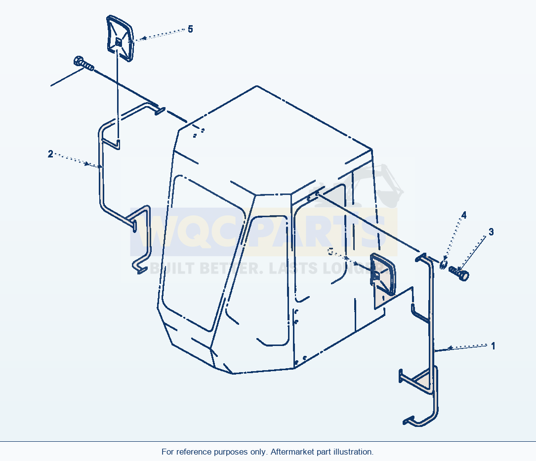 Komatsu WA320-1LC Mirrors And Mounting (With Hand Rail) parts diagram