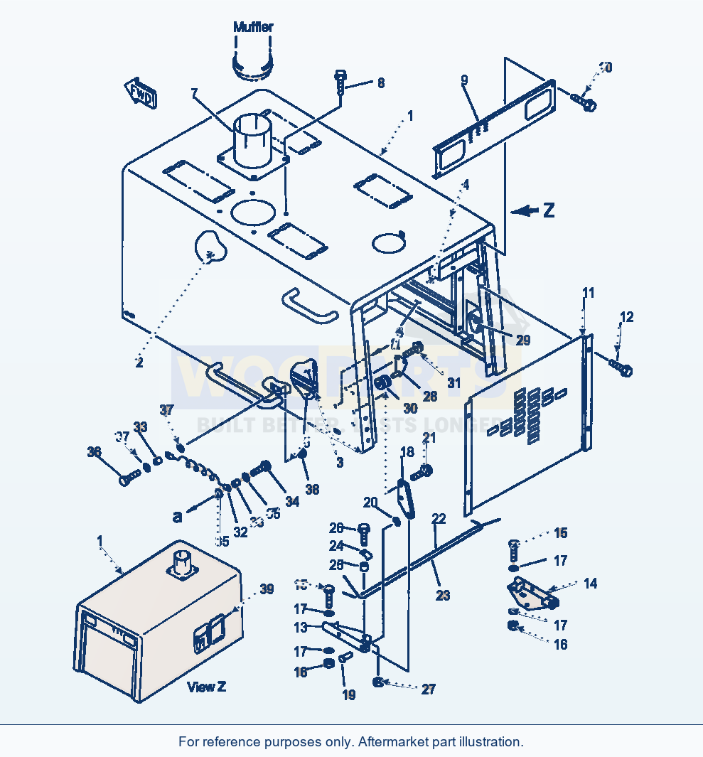 Komatsu WA320-1LC Radiator Guard And Engine Hood parts diagram