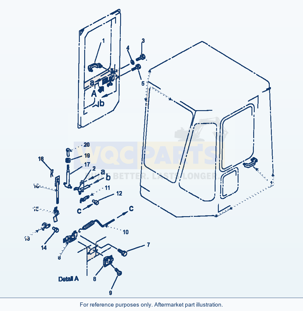 Komatsu WA320-1LC Rops Cab (Door Handles And Locks) parts diagram
