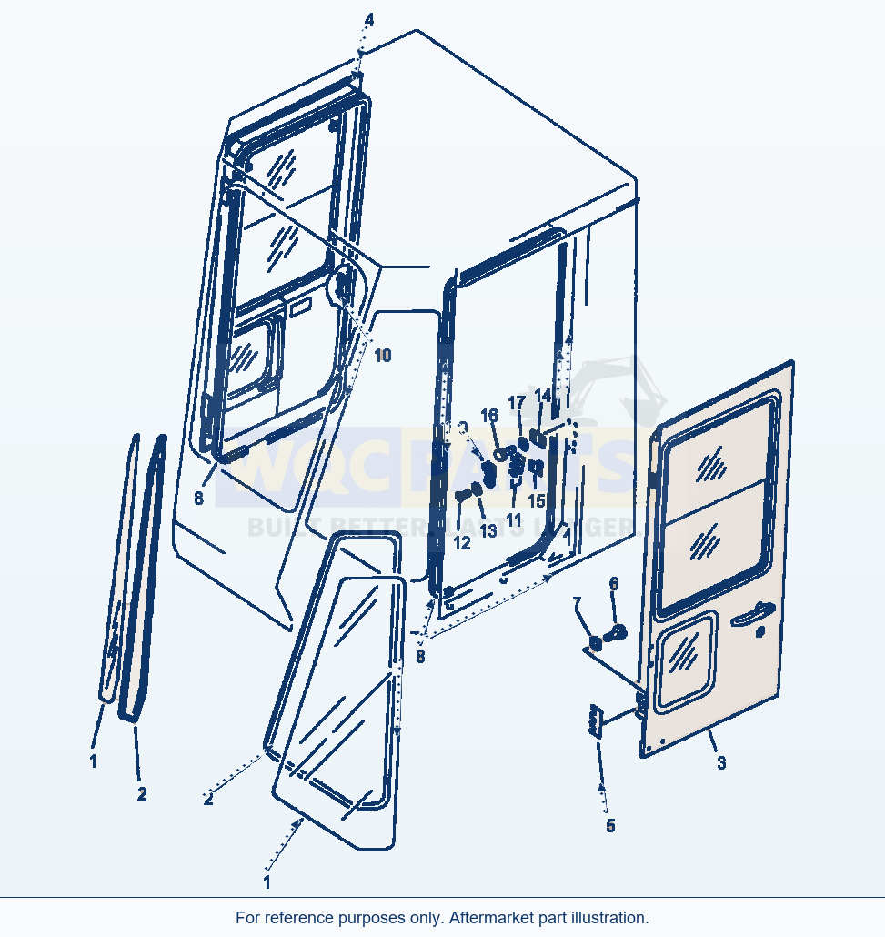 Komatsu WA320-1LC Rops Cab (Front Windows And Doors) parts diagram