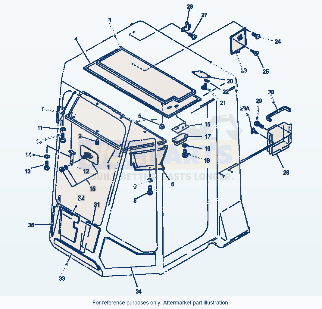 Komatsu WA320-1LC Rops Cab (Interior Trim) parts diagram