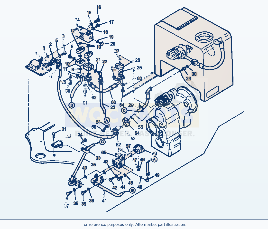 Komatsu WA320-1LC Ground Steering Piping (Valve To Valve) parts diagram