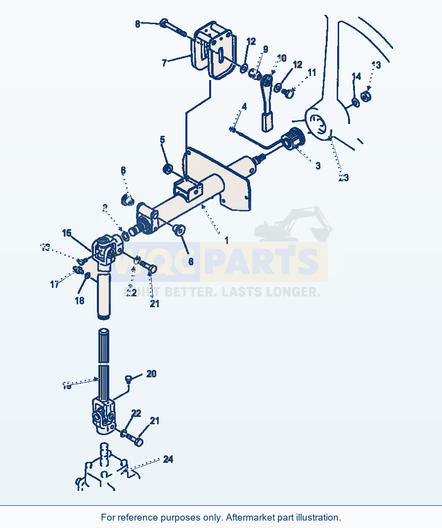 Komatsu WA320-1LC Steering Column parts diagram