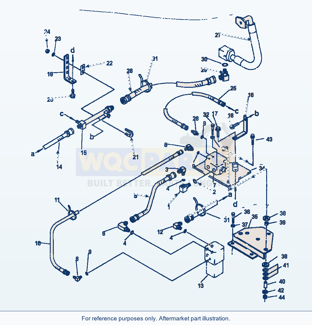 Komatsu WA320-1LC Steering Oil Piping Pump To Valve parts diagram