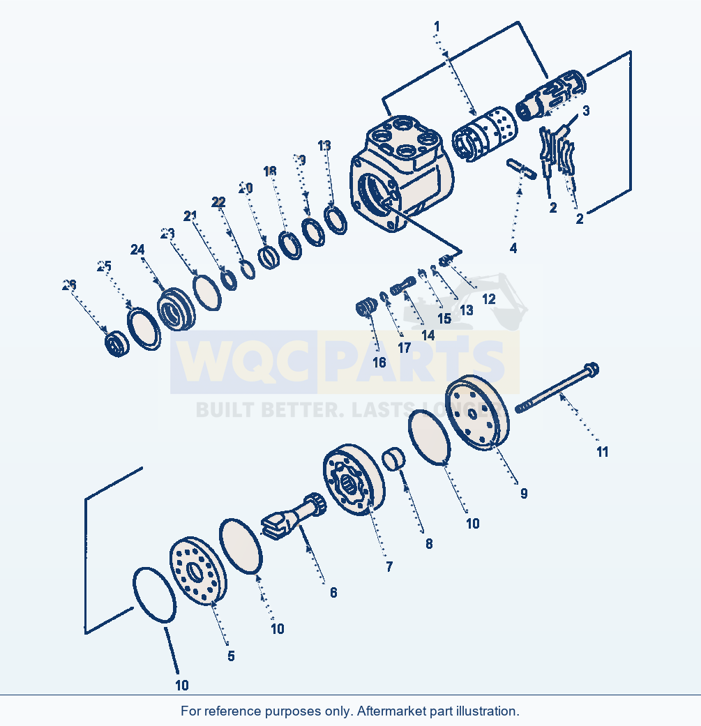 Komatsu WA320-1LC Steering Valve parts diagram