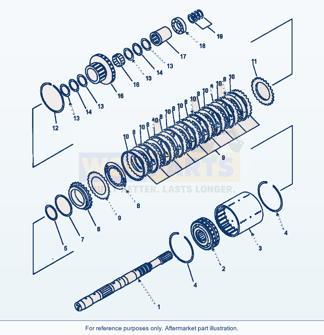 Komatsu WA320-1LC Forward Clutch parts diagram