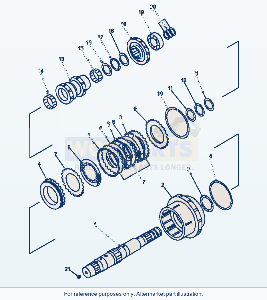 Komatsu WA320-1LC Fourth Clutch parts diagram