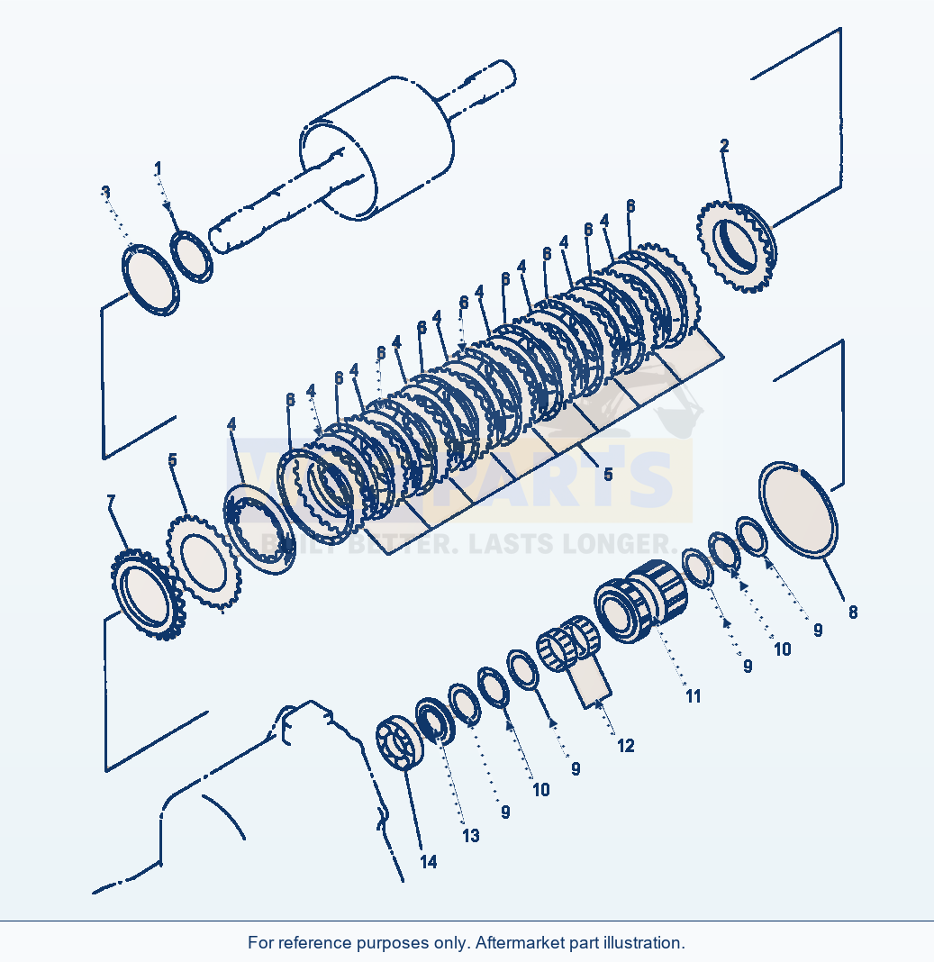 Komatsu WA320-1LC Reverse Clutch parts diagram