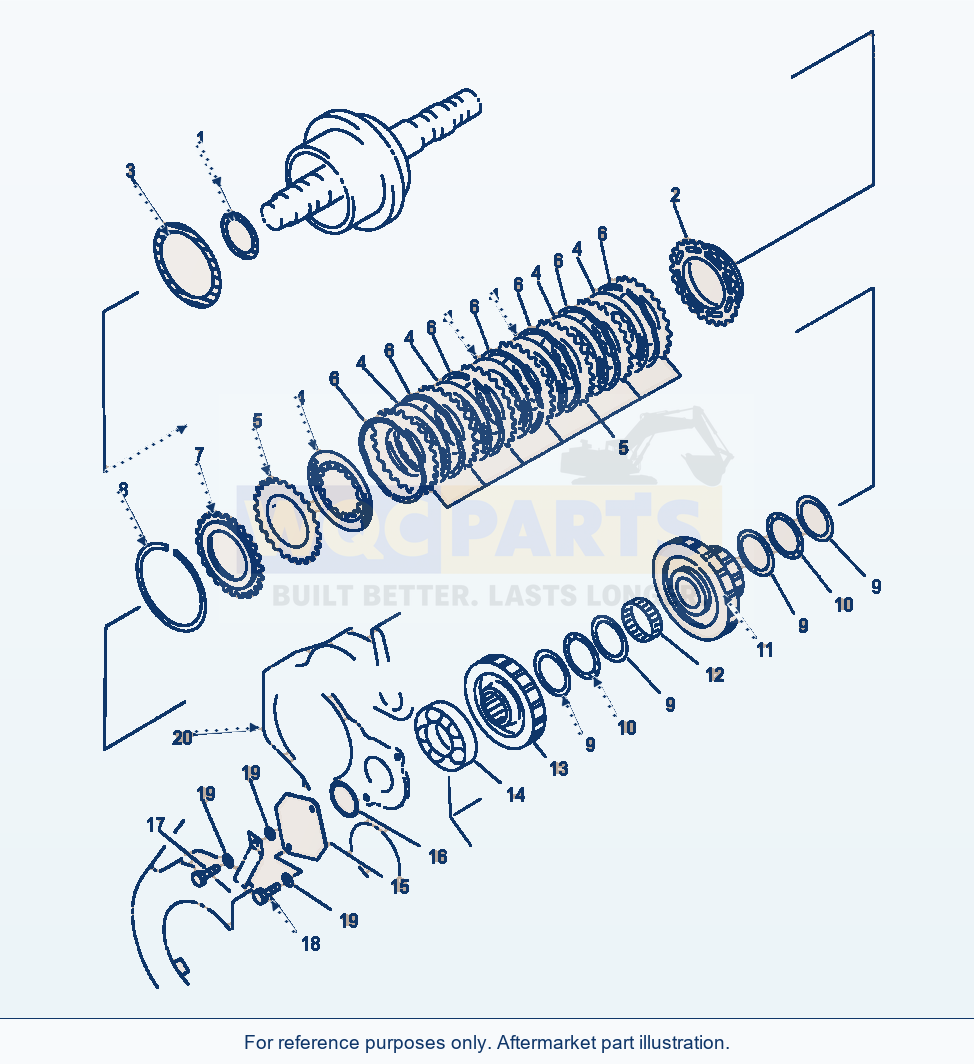 Komatsu WA320-1LC Second Clutch parts diagram