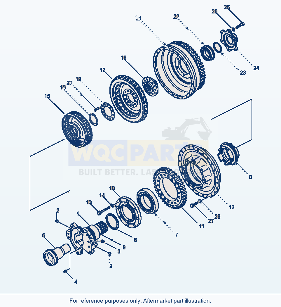 Komatsu WA320-1LC Torque Converter parts diagram