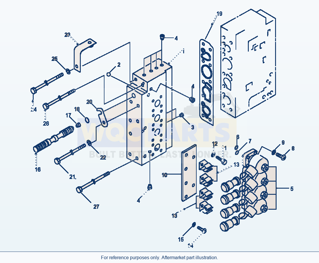 Komatsu WA320-1LC Transmission Control Valve Solenoid Assembly parts diagram