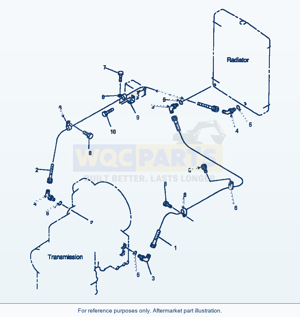 Komatsu WA320-1LC Transmission Oil Cooler Piping parts diagram