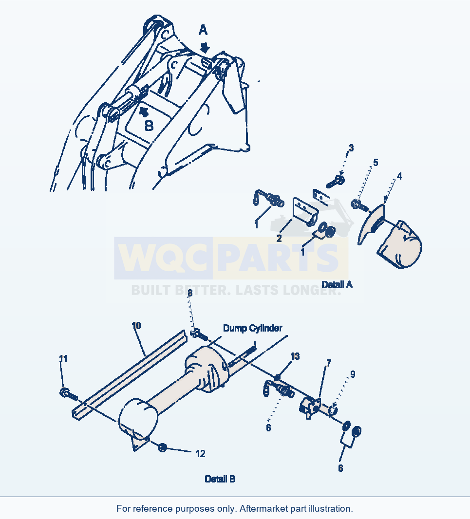 Komatsu WA320-1LC Boom-Kick Out And Bucket Positioner parts diagram