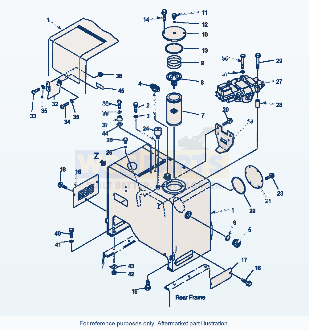 Komatsu WA320-1LC Hydraulic Tank parts diagram