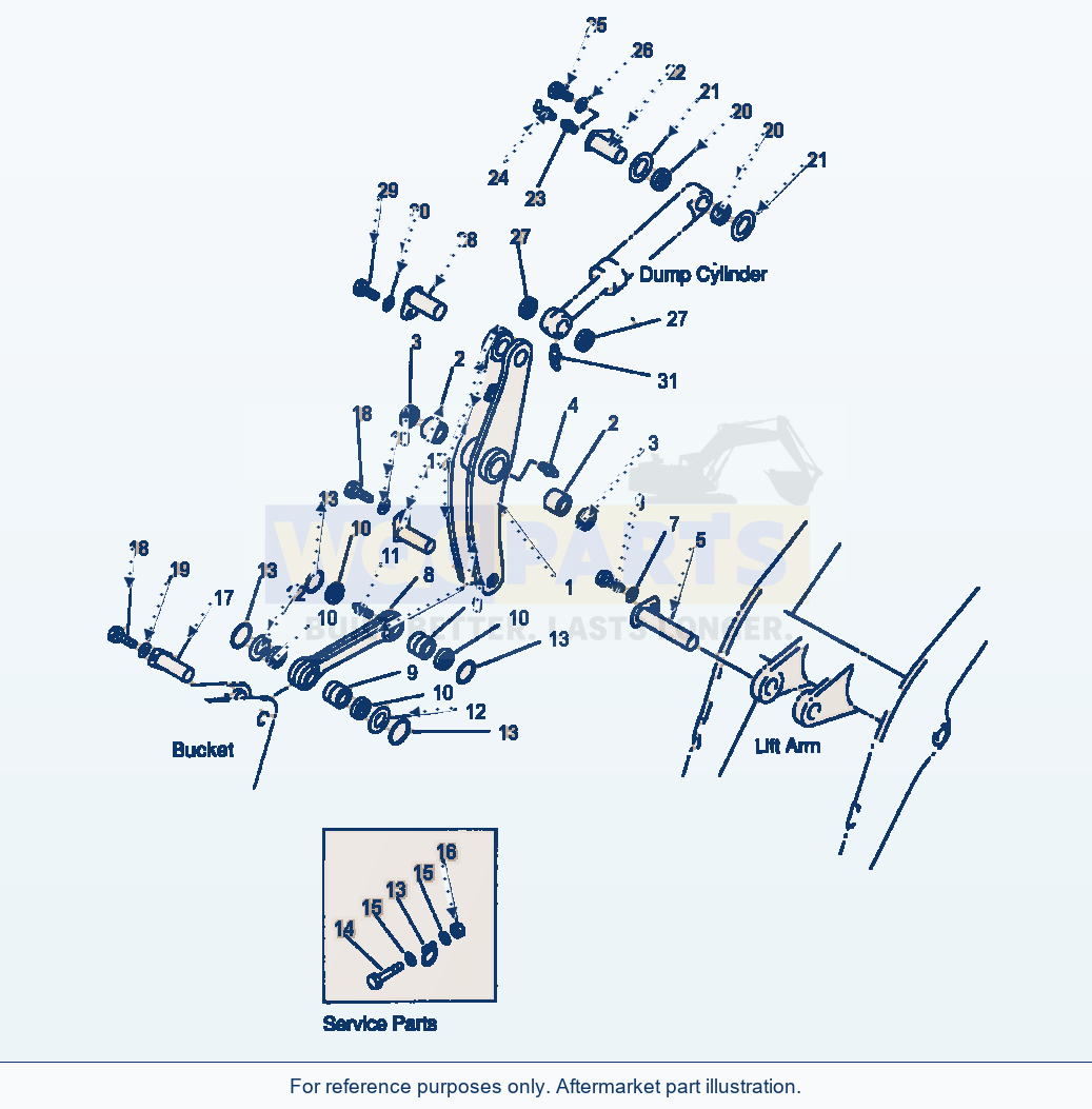 Komatsu WA320-1LC Bellcrank parts diagram