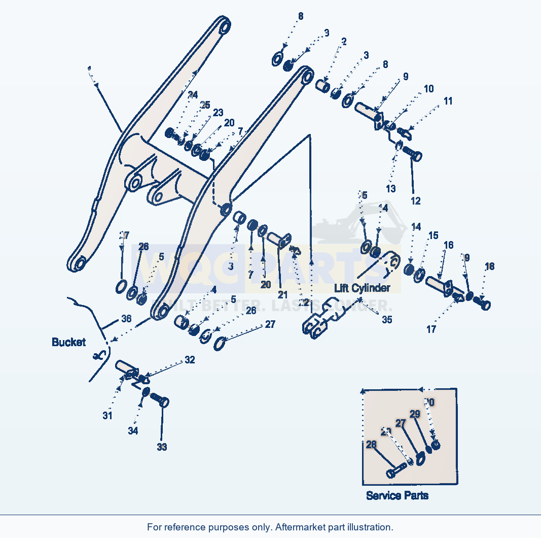 Komatsu WA320-1LC Lift Arm parts diagram