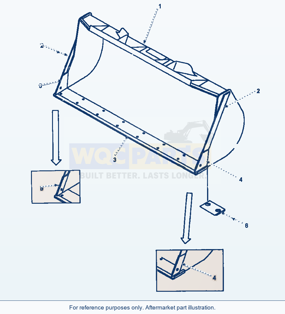 Komatsu WA320-1LC Loose Material Bucket (2.5 Cubic Meter) parts diagram