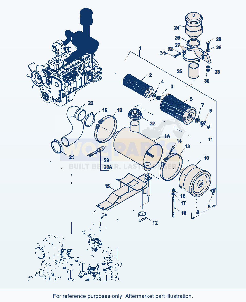 Komatsu WA320-3 Air Filter System, Standard parts diagram