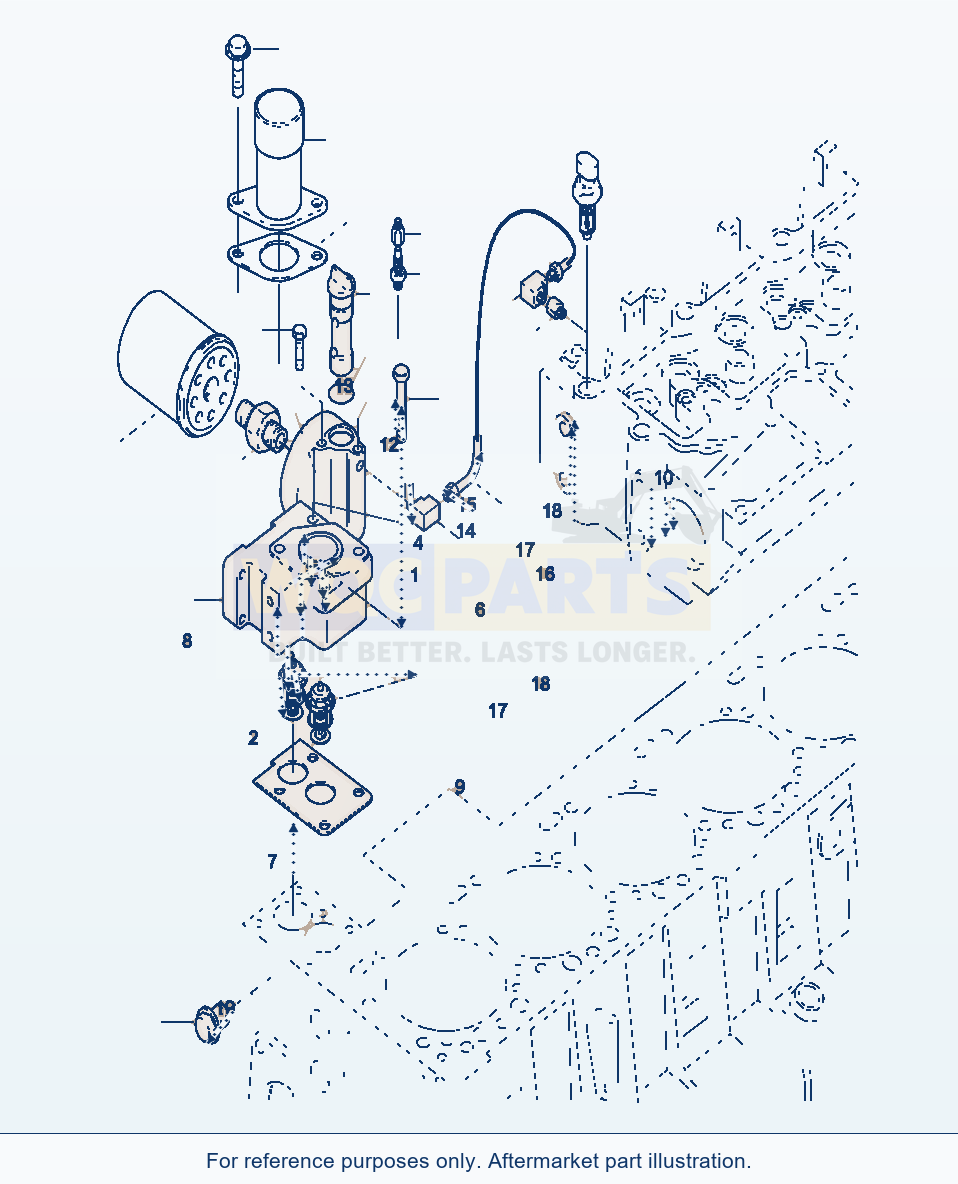Komatsu WA320-3 Cooling System parts diagram
