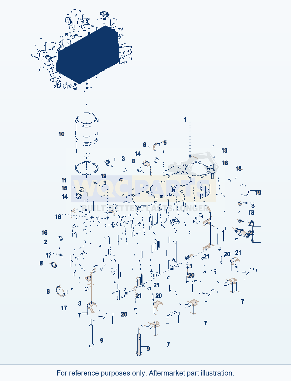 Komatsu WA320-3 Cylinder Block And Attaching parts diagram