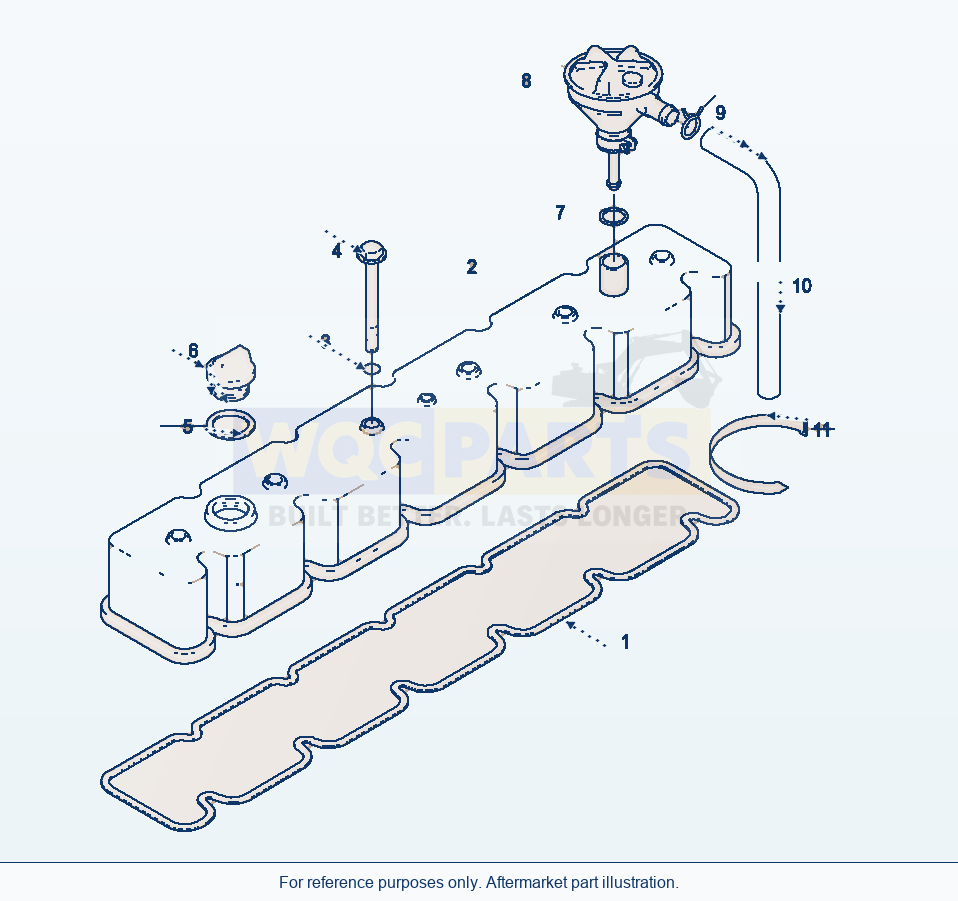 Komatsu WA320-3 Cylinder Head Cover, Attaching parts diagram