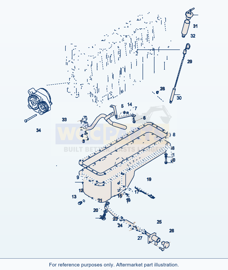 Komatsu WA320-3 Engine Lubrication parts diagram