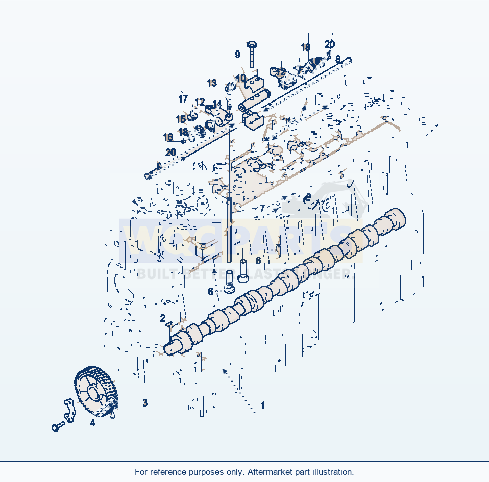 Komatsu WA320-3 Engine Timing Gear parts diagram