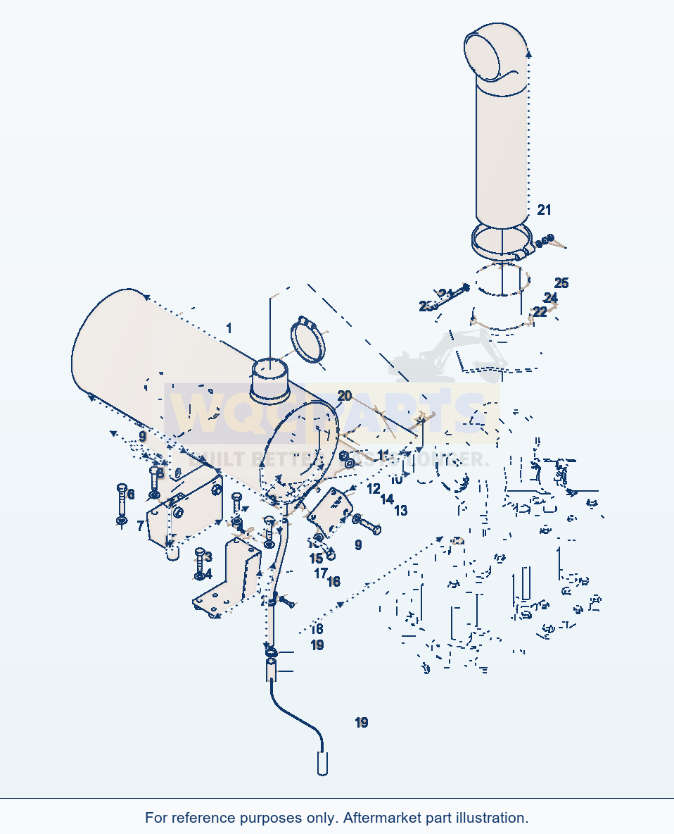Komatsu WA320-3 Exhaust System parts diagram