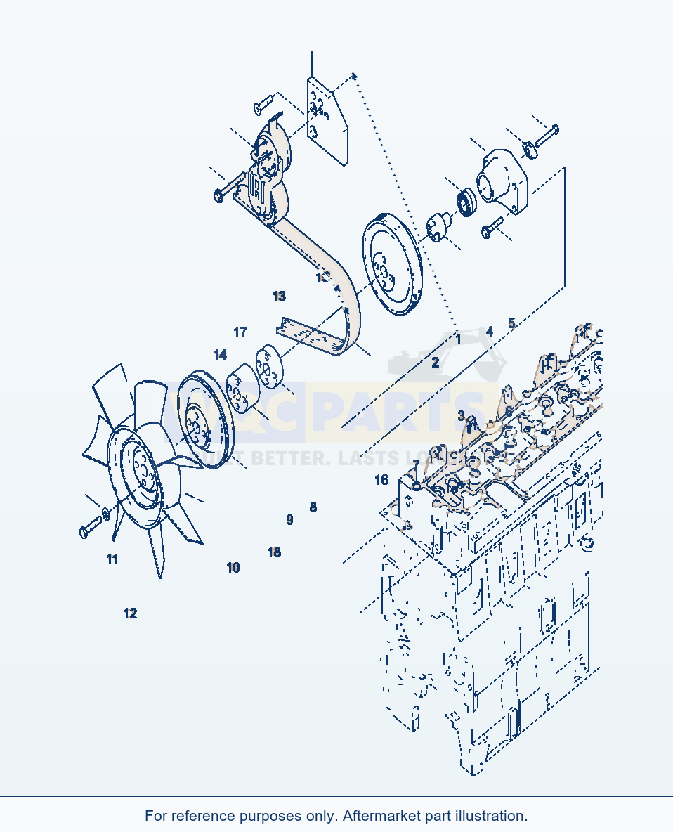 Komatsu WA320-3 Fan parts diagram