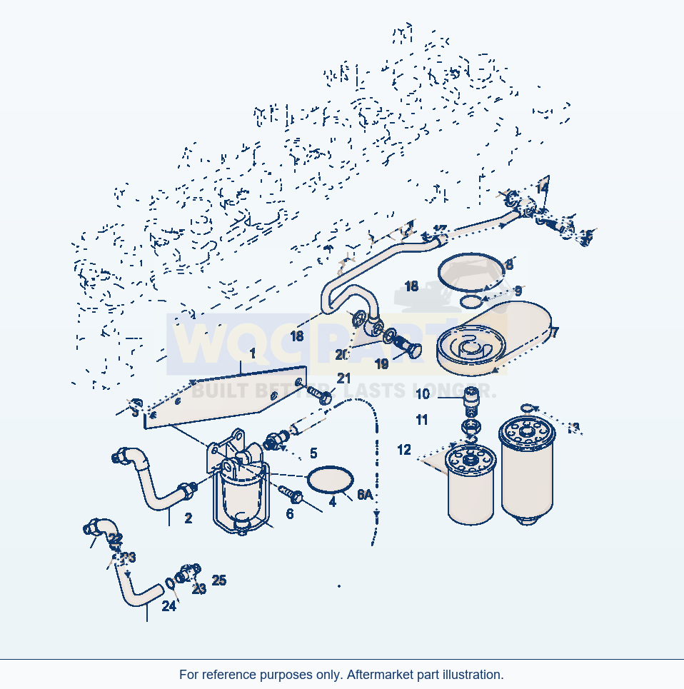 Komatsu WA320-3 Fuel System, Filter parts diagram