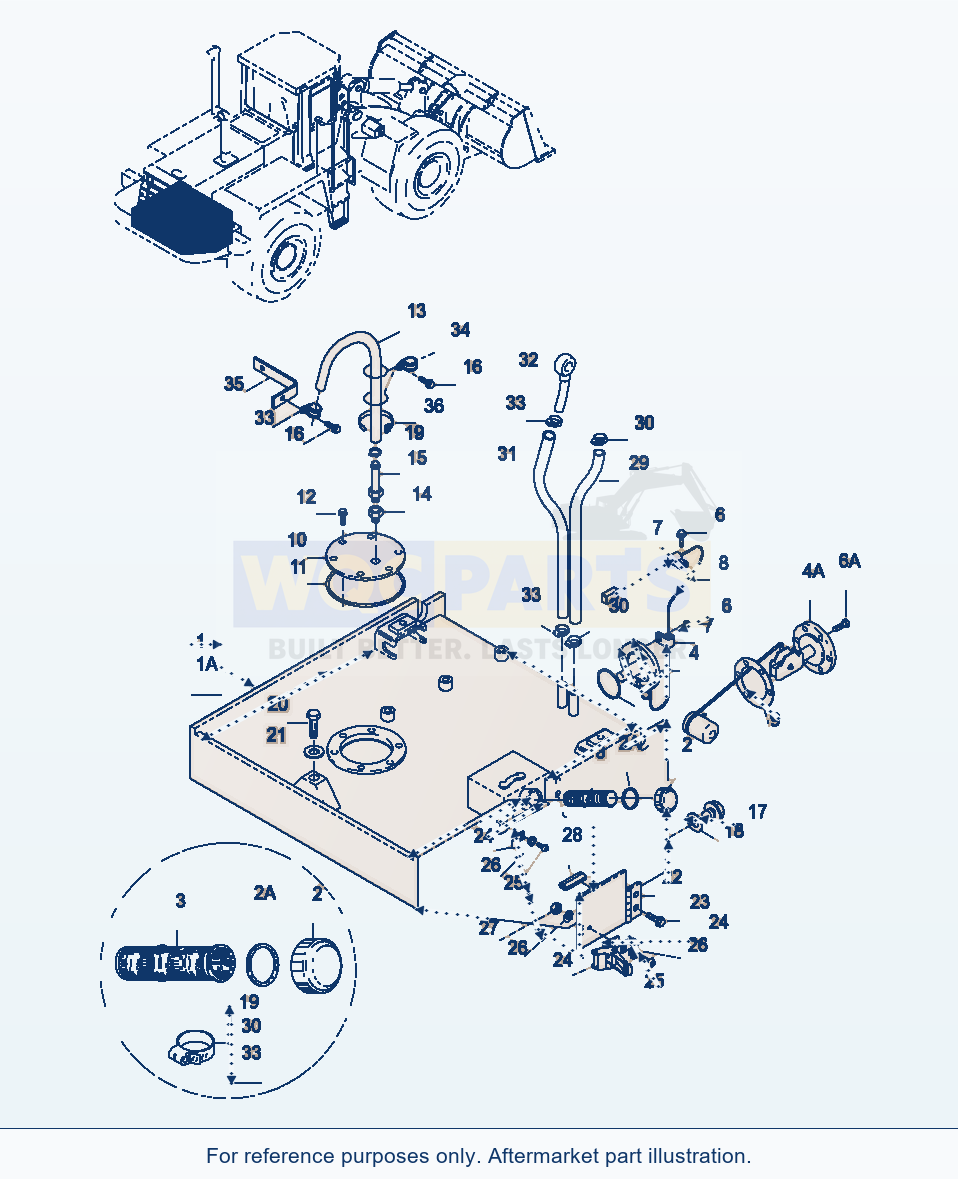 Komatsu WA320-3 Fuel System, Pre Filter parts diagram