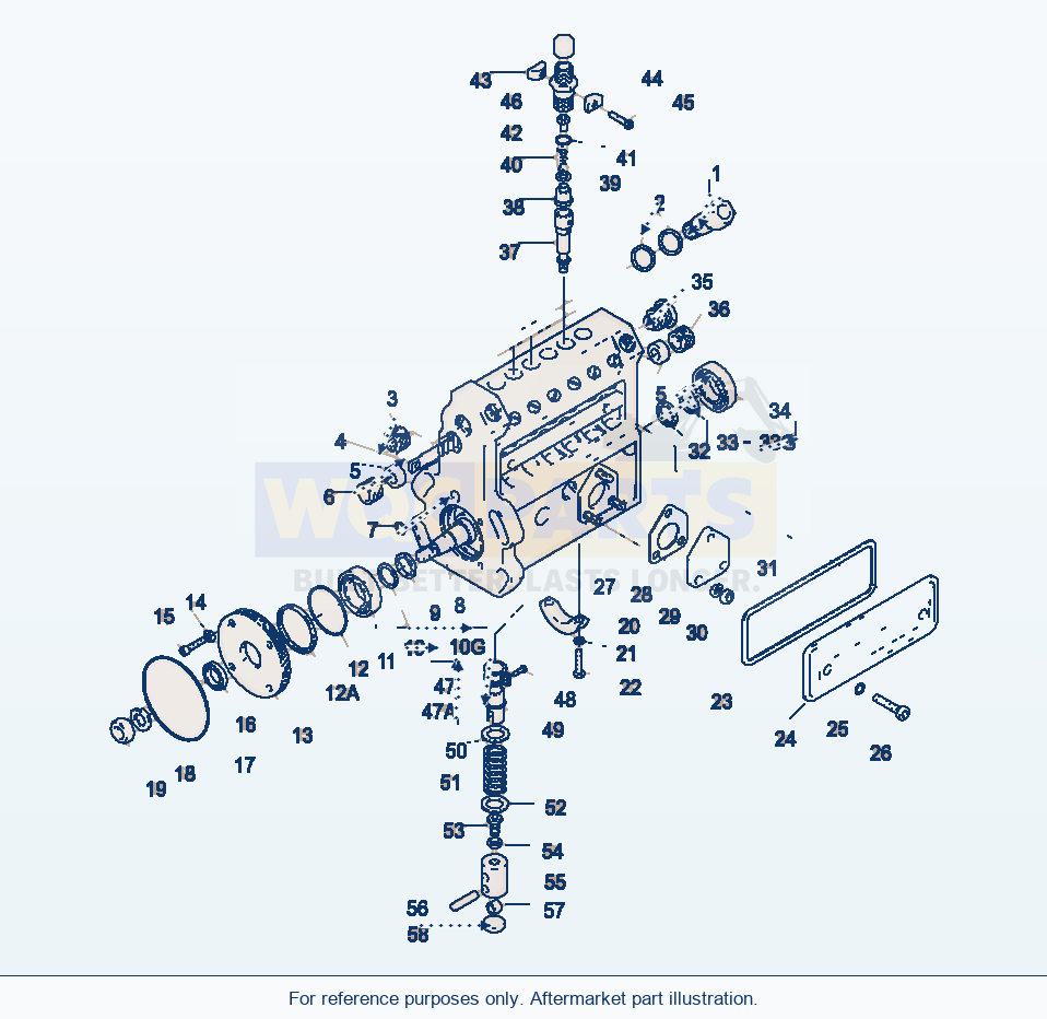 Komatsu WA320-3 Injection System — Injection Pump parts diagram
