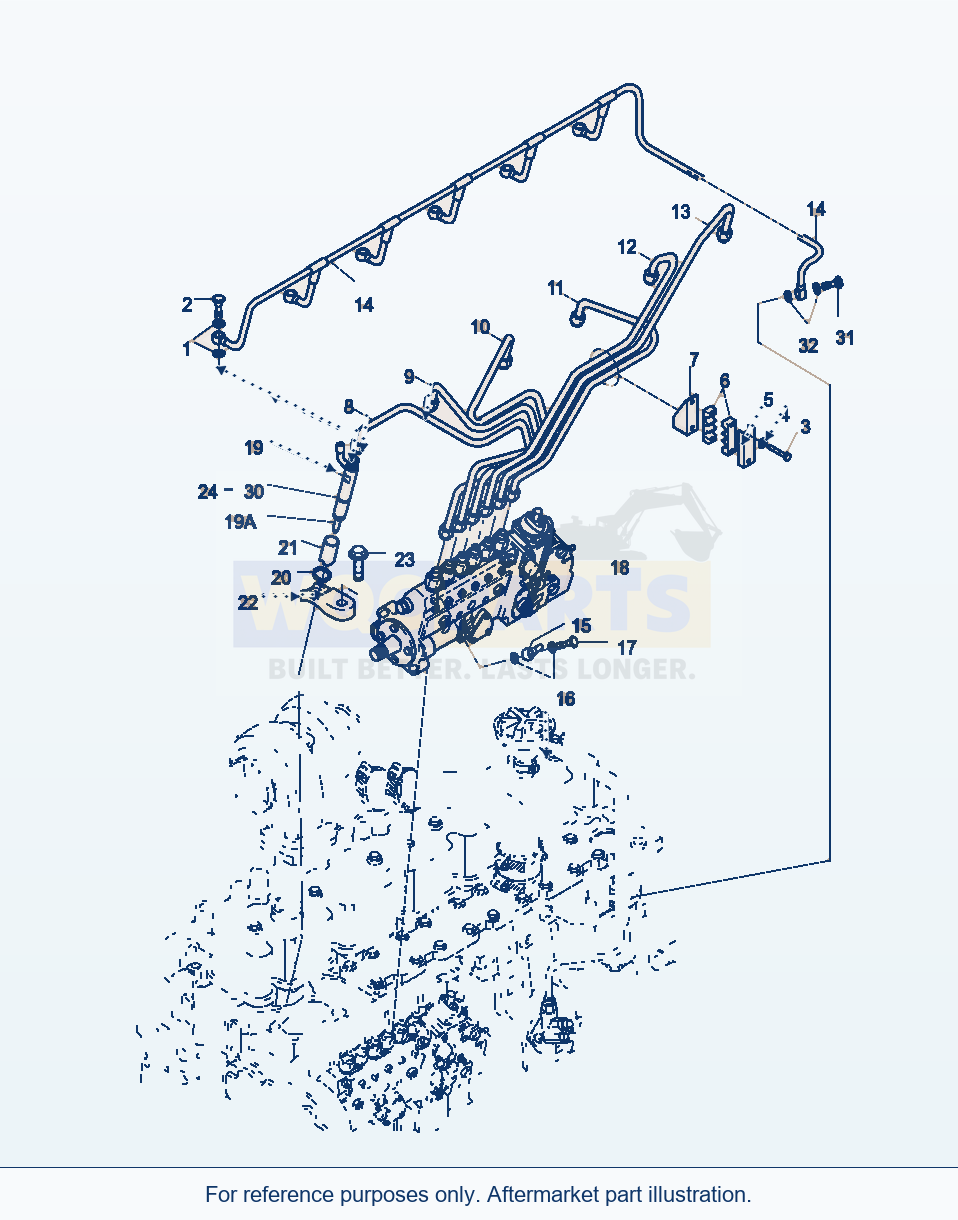 Komatsu WA320-3 Injection System parts diagram