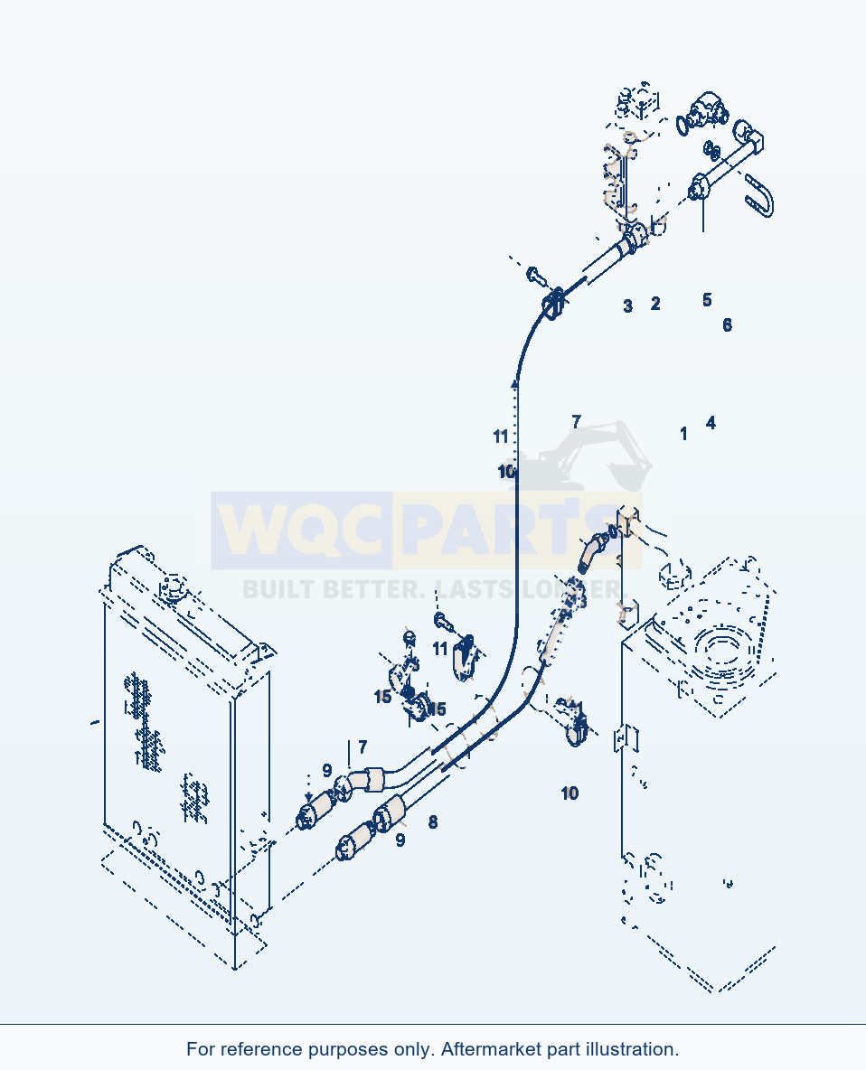 Komatsu WA320-3 Hydraulic Oil Cooling parts diagram