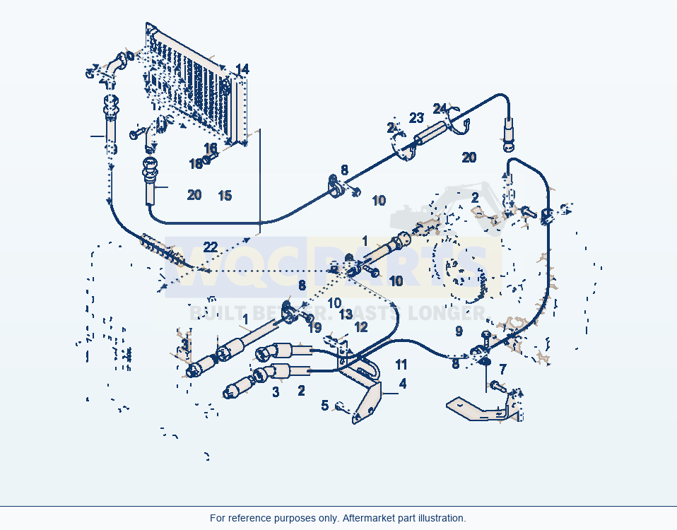 Komatsu WA320-3 Transmission Oil Cooling parts diagram