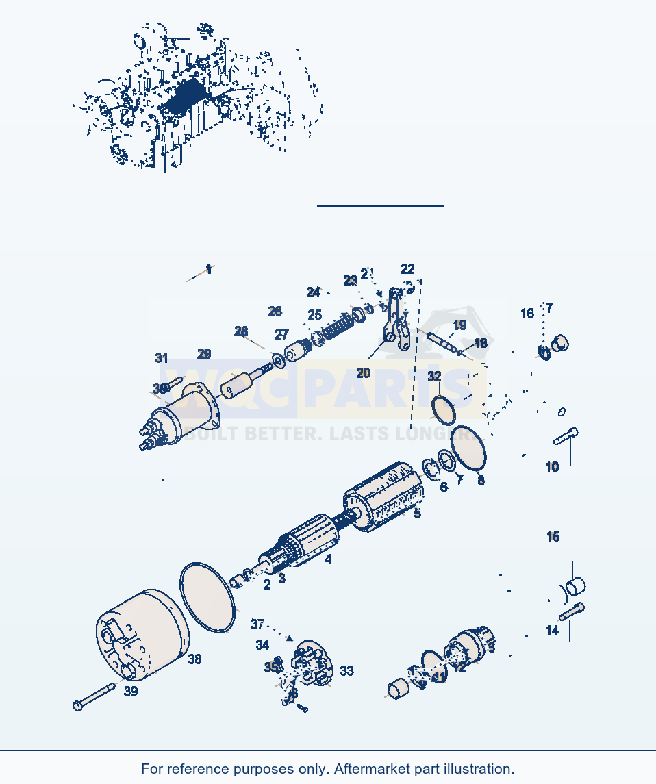 Komatsu WA320-3 Alternator And Starter Motor — Startermotor parts diagram