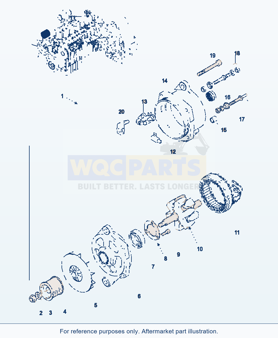 Komatsu WA320-3 Alternator parts diagram