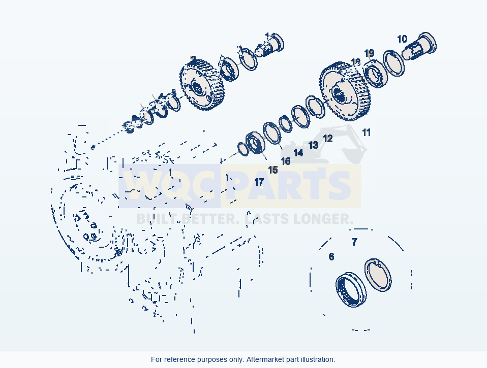 Komatsu WA320-3 Gears And Shafts parts diagram