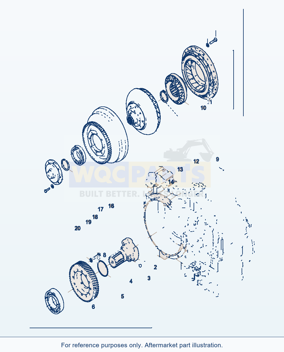 Komatsu WA320-3 Torque Converter Serial WA320H20051-20560 parts diagram